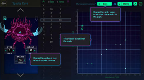 Creature Caverns screenshot of instructions