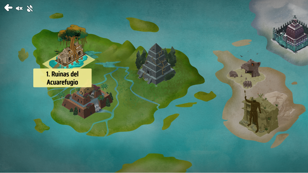 Curse Reverse screenshot of a map showing the locations of ancient ruins.